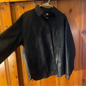 Oak + Fort S/M Pleather Black Jacket